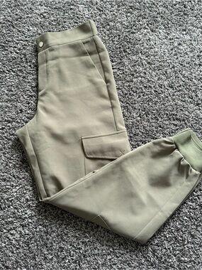 Zara Olive Green Cargo Jogger Pants